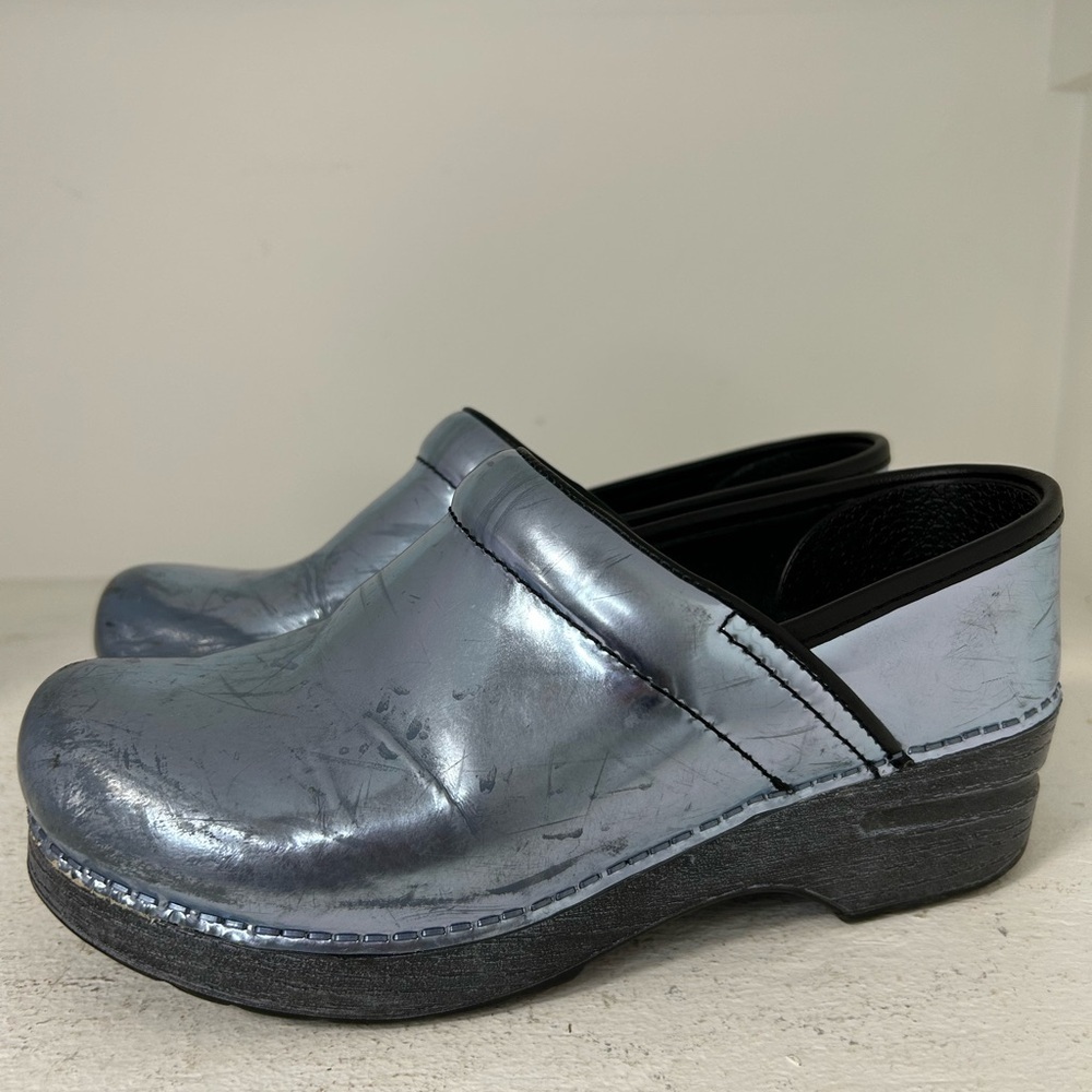 Dansko Shiny Gray Clogs
